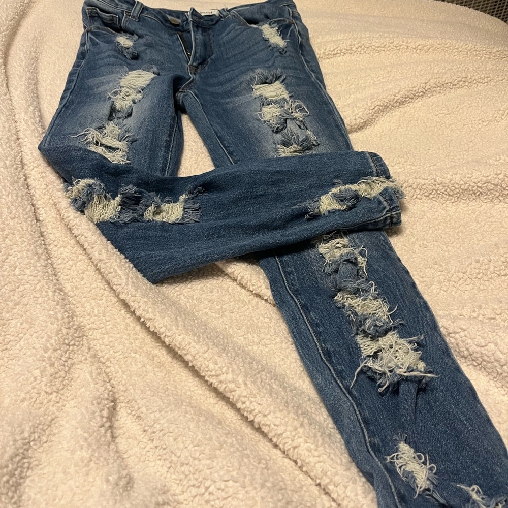 Tricotto Distressed Blue Skinny Jeans
